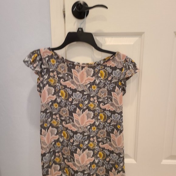 Loft floral blouse pink gray size  XS - Picture 1 of 3